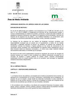ORDENANZA MUNICIPAL DE LIMPIEZA VIARIA DE LAS GABIAS