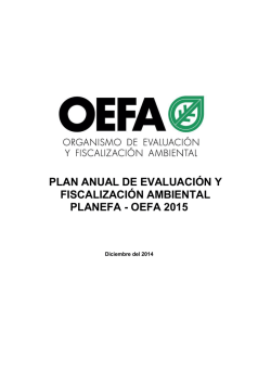 plan anual de evaluación y fiscalización ambiental planefa - oefa 2015