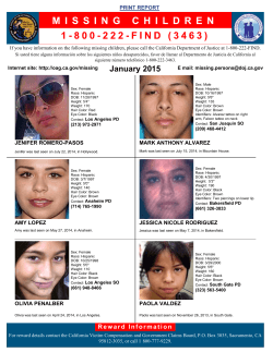 Missing Children Report- January 2015
