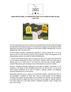Nota de Prensa - LAAC - Matsuyama - Federación Venezolana de Golf
