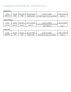 Cronograma de exámenes Beca 18 – Universidad de Piura