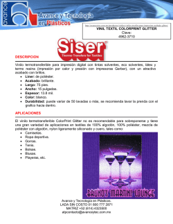 Ficha t&eacute;cnica del &laquo; Vinilo textil colorprint glitter - Avance y