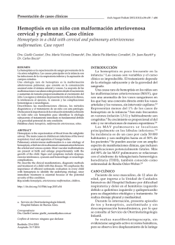 Hemoptisis en un ni&ntilde;o con malformaci&oacute;n arteriovenosa cervical y