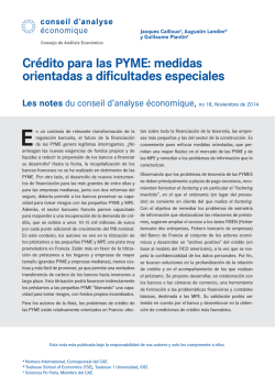 Note du CAE n° 18 (espagnol) - Conseil d'analyse économique