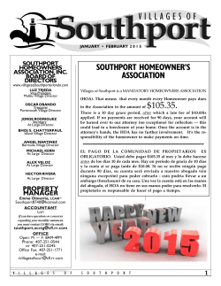 SOUTHPORT HOMEOWNER'S ASSOCIATION - The Villages of