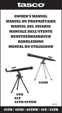 OWNER'S MANUAL MANUEL DU PROPRI&Eacute;TAIRE - Tasco