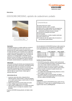 IODOSORB DRESSING, ap&oacute;sito de cadex&oacute;mero yodado - Parafarmic