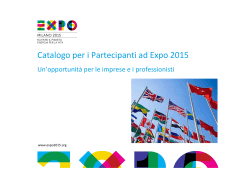 Presentazione Catalogo Fornitori per i Partecipanti ad Expo2015
