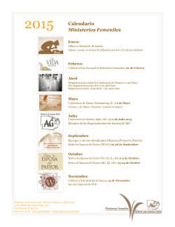 2015 Calendario Ministerios Femeniles