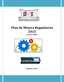 Plan de Mejora Regulatoria 2015 - Tribunal Supremo de Elecciones
