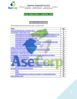 GUIA TRIBUTARIA Y LABORAL 2014 TABLA DE CONTENIDO