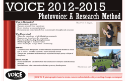 VOICE 2012 – 2015 Photovoice Research Method Poster