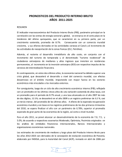 pronosticos del producto interno bruto años 2011-2025