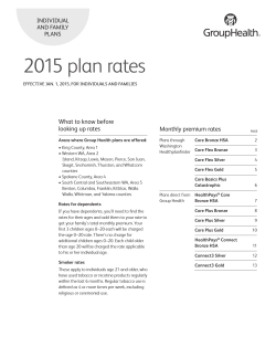 2015 Plan Rates | Individual and Family Plans | Group Health