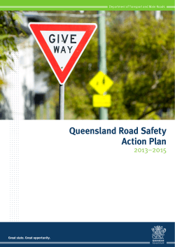 Queensland Road Safety Action Plan 2013–2015