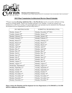 2015 Plan Commission/Architectural Review Board Schedule