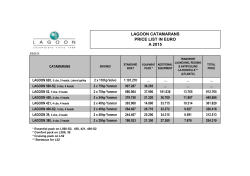 LAGOON CATAMARANS PRICE LIST IN EURO A 2015