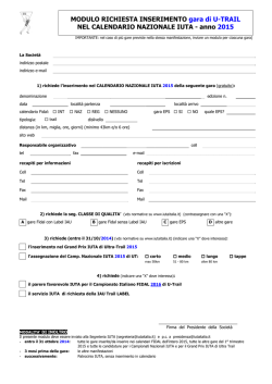Calendario 2015 - modulo richiesta Ultra Trail