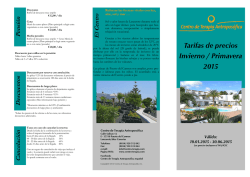 Tarifas Invierno/Primavera 2015 - Centro de Terapia Antroposófica