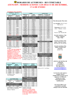 HORARIO DE AUTOBUSES &ndash; BUS TIMETABLE ATENCI&Oacute;N