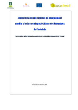 Implementaci&oacute;n de medidas de adaptaci&oacute;n al cambio clim&aacute;tico en