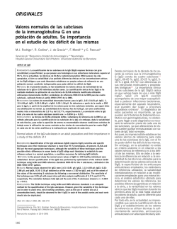 Valores normales de las subclases de la inmunoglobulina G en una