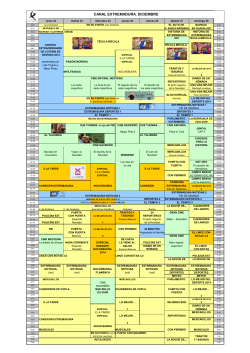 Programación del 22 al 28 de diciembre de 2014 Canal