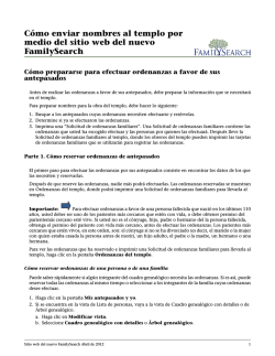 C&oacute;mo enviar nombres al templo por medio del sitio - FamilySearch
