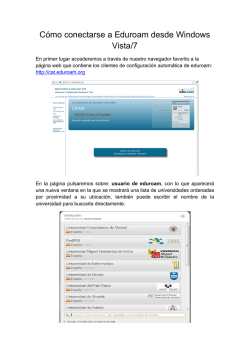 Cómo conectarse a Eduroam desde Windows Vista/7 - Universidad
