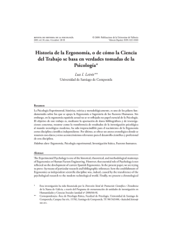 Historia de la Ergonom&iacute;a, o de c&oacute;mo la Ciencia del - ResearchGate