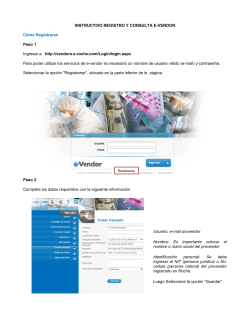 INSTRUCTIVO REGISTRO Y CONSULTA E-VENDOR C&oacute;mo