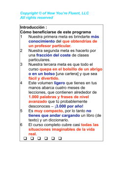 Introducci&oacute;n - Now You're Fluent