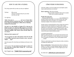 HOW TO ASK FOR A PLEDGE: C&Oacute;MO PEDIR PATROCINIOS: