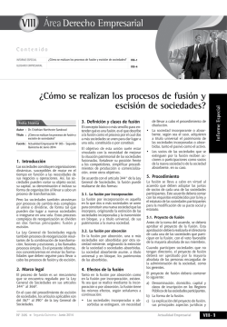 VIII ¿Cómo se realizan los procesos de fusión y escisión de