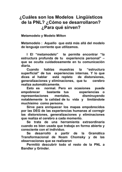 ¿Cuáles son los Modelos Lingüísticos de la PNL? ¿Cómo se