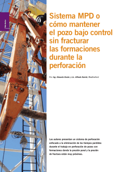 Sistema MPD o cómo mantener el pozo bajo control - Petrotecnia