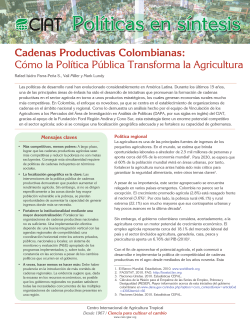 Cadenas Productivas Colombia nas: Cómo la Política - CIAT - cgiar