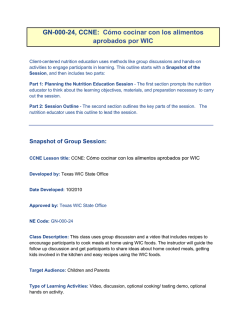 GN-000-24, CCNE: Cooking with WIC Approved Foods Spanish
