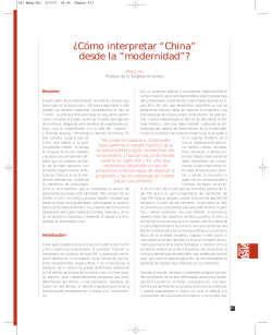 ¿Cómo interpretar “China” desde la “modernidad”? - Anuario Asia