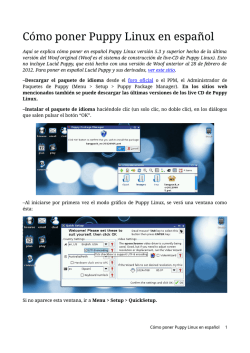 C&oacute;mo poner Puppy Linux en espa&ntilde;ol
