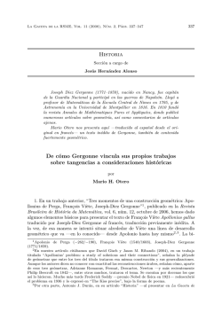 Historia De c&oacute;mo Gergonne vincula sus propios trabajos sobre
