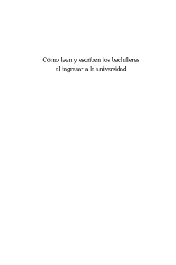Cómo leen y escriben los bachilleres al ingresar a la - La Paz