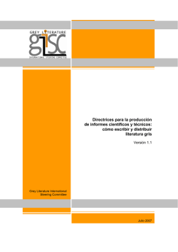 Directrices para la producci&oacute;n de informes cient&iacute;ficos y t&eacute;cnicos - glisc