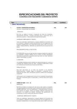 Especificaciones - Sistema de Contrataciones Estatales