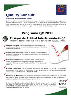 Brochure Informativa del Programma QC 2015 - Quality Consult