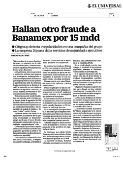 Hallan otro fraude a Banamex por 15 mdd