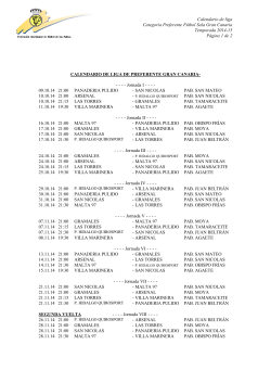 Calendario de liga Categoría Preferente Fútbol Sala Gran Canaria