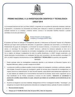 PREMIO NACIONAL A LA INVESTIGACIÓN CIENTIFICA Y