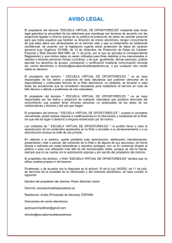 AVISO LEGAL - escuela virtual de opositores