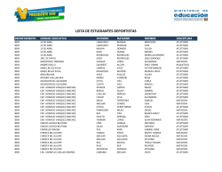 LISTA DE ESTUDIANTES DEPORTISTAS